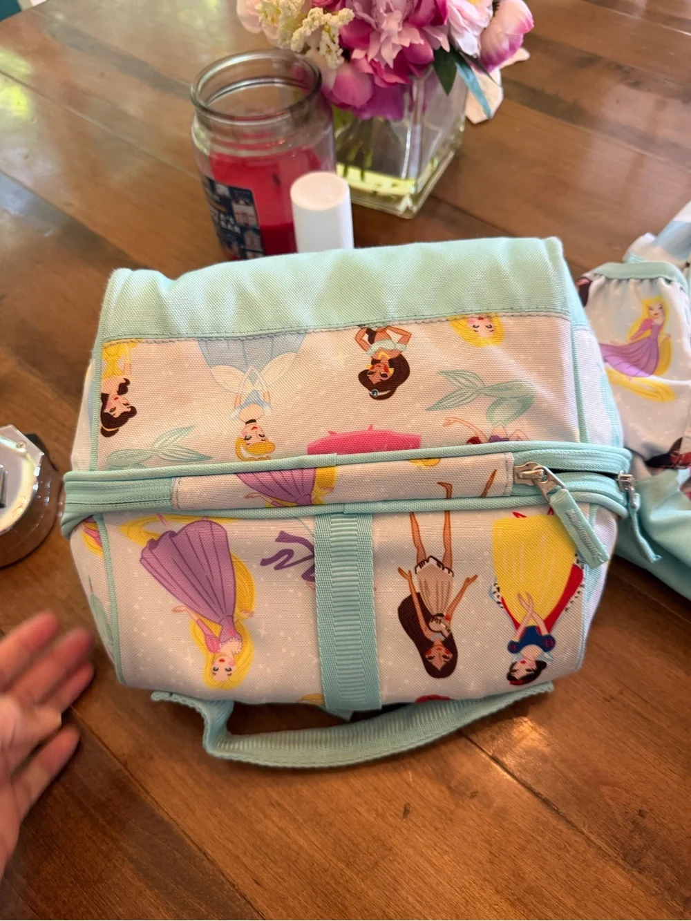 Pottery Barn Kids Aqua Princess Print Lunch Bag